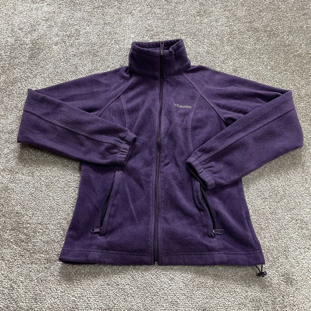 Columbia Jacket Womens XS Purple Full Zip Fleece Outdoor Hiking Camp Ladies Soft